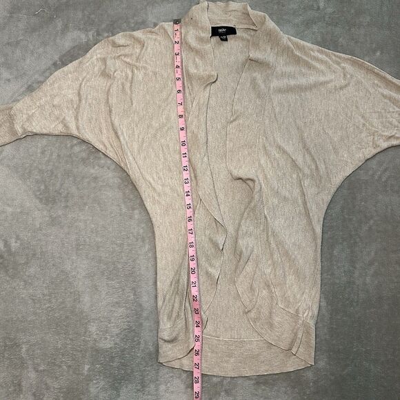 Mossimo Open Front Cardigan Women Size XS Cream Ruffle Knit Preppy Academia Y2K - Picture 6 of 11